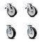 Service Caster 8 Inch Rubber on Aluminum Caster Set with Roller Bearings 2 Brake 2 Swivel Lock SCC-TTL30S820-RAR-2-BSL-2 - alternate 3